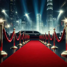 Boland Roter Teppich Partydekoration VIP 450x60cm Glitter Glamour - Rot