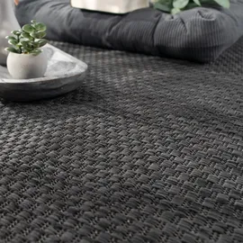 KADIMA DESIGN FLACHWEBTEPPICH, einfarbig, aus Polypropylen, Anthrazit 60 x 100% cm