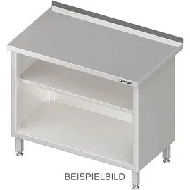 Stalgast Arbeitsschrank offen, mit Grund- und Zwischenboden, 500x600x850 mm, ohne Aufkantung, verschweißt