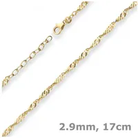 Schmuck Krone Goldarmband 2,9mm Armband Singapurkette aus 585 Gelbgold 17cm, Gold 585 goldfarben