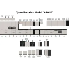 Küchen-Preisbombe Küchenzeile ARONA BASIC LOFT 280 cm Schwarz