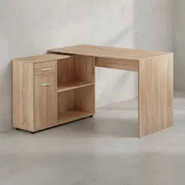 KADIMA DESIGN Eckschreibtisch Sonoma Beige
