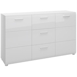 Lomadox Sideboard MALABO-129, Kommode Anrichte 144 cm in weiß Hochglanz weiß