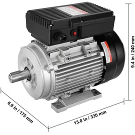 Vevor 1,1 kW Elektromotor 2800 U/min, AC 220–240 V 7,1 A, 90 S, B3-Rahmen, Luftkompressormotor einphasig, 24 mm Keilwelle,
