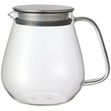 Kinto Unitea One Touch Teekanne aus Edelstahl, 720 ml, hitzebeständige Glas-Teekanne mit Edelstahlsieb im Deckel (Japan Import)