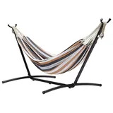 Amazon Basics Hängematte mit Gestell, Stoff, One Size, 117 cm x 300 cm x 100 cm, Mehrfarbig