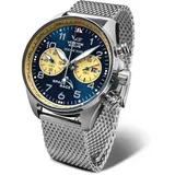 Vostok Europe Space Race Herrenuhr Chronograph mit Milanaiseband 20 ATM Datum 325A667-B