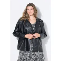 Studio Untold Damen große Größen Übergrößen Plus Size Bikerjacke, Lederoptik, Oversized, Zipper schwarz 46+ 844811100-46+ - 46-48