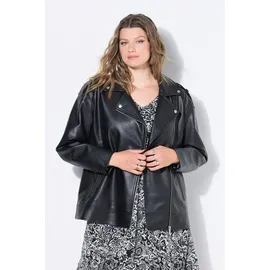 Studio Untold Damen große Größen Übergrößen Plus Size Bikerjacke, Lederoptik, Oversized, Zipper schwarz 46+ 844811100-46+ - 46-48