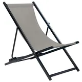 Beliani Locri II Liegestuhl 60 x 79 x 60 cm grau/schwarz klappbar