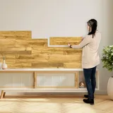 SUN WOOD Stick-it selbstklebende Holz Wandverkleidung im Eichenholz Design NORMANDIE; 3 Wandpaneele zum Kleben; 0,48m2 Holzverblender