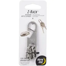 NITE IZE Z-Rack Schlüsselanhänger Flaschenöffner - Kleiner Edelstahl Schlüsselanhänger - Karabiner mit Flaschenöffner mit drei MicroLink Mini Karabinern
