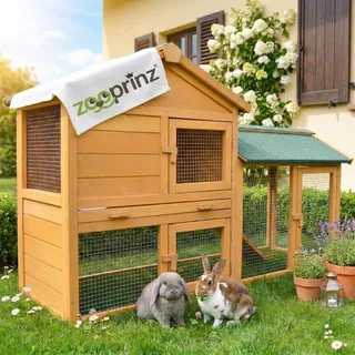 zooprinz Kleintierstall Villa 147 x 85 x 53 cm braun