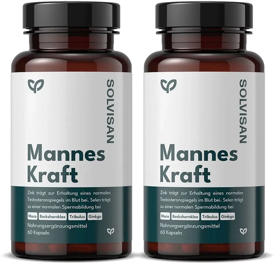 Solvisan® Mannes Kraft | Testosteron, Sperma, Fertilität* Kapseln 2x60 St Männer