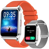 Smartwatch, Smartwatch Damen Herren, 1.69" HD Fitness Tracker Uhren für Android IOS, IP67 Wasserdicht Pulsmesser Schrittzähler Aktivitätstracker - Orange
