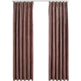 vidaXL Verdunkelungsvorhänge Haken 2 Stk. Samt Antik-Rosa 140x245cm