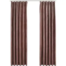 vidaXL Verdunkelungsvorhänge Haken 2 Stk. Samt Antik-Rosa 140x245cm