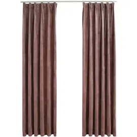 vidaXL Verdunkelungsvorhänge Haken 2 Stk. Samt Antik-Rosa 140x245cm