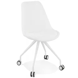 Bürostuhl mit Rollen aus Metall und Textilien | Ergonomischer Schreibtischstuhl mit Schlingenstoff | Modernes Design | Kadima Design