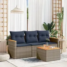 vidaXL Gartensofa-Set 4-tlg. grau