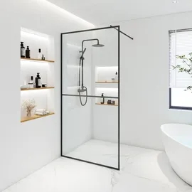 Home Deluxe Duschabtrennung Schwarz 2 Raster Größe: 150 cm, Badezimmer, Baden - Duschen, Duschtrennwände