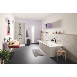 Grohe Vitalio Start 250 Duschsystem mit Thermostatbatterie (wassersparend, Wandmontage, perfektes Strahlbild, Antikalk- System matt schwarz,