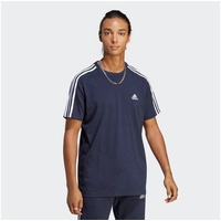 adidas 3S Single Jersey T-Shirt mit Kontraststreifen, Marine, S