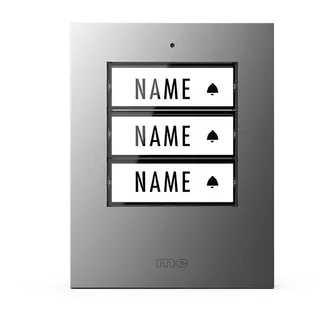 m-e modern-electronics 41426 Klingeltaster beleuchtet, mit Namensschild Silber
