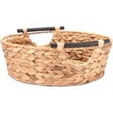Decorasian Korb zur Aufbewahrung, geflochten aus Wasserhyazinthe mit Griffen - Präsentkorb BZW. Geschenkkorb leer – Ideale Geschenkkörbe von groß bis klein – 3 Stück 37cm