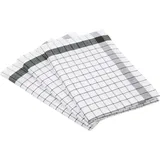 Ross 3er Pack Halbleinen Geschirrtücher Exclusiv Karo Weißfond 50x70 cm | schwarz - schwarz