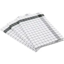 Ross 3er Pack Halbleinen Geschirrtücher Exclusiv Karo Weißfond 50x70 cm | schwarz - schwarz