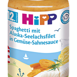 HiPP Spaghetti mit Alaska-Seelachsfilet in Gemüse-Sahnesauce 250 g