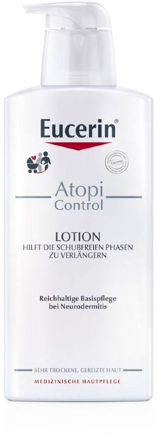 Eucerin® AtopiControl Lotion – beruhigt die Haut bei Neurodermitis Beschwerden – schnelle Hilfe bei Spannung und Juckreiz