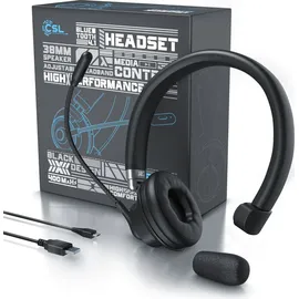 CSL Bluetooth 4.1 Headset 38mm - Kopfhörer mit flexiblem Mikrofon - Multipoint - kabellos - leicht - freisprechen - für Auto und LKW Computer VoIP