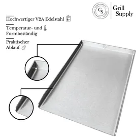 babossa Plancha 30 x 45 cm Edelstahl Silber/Weiß