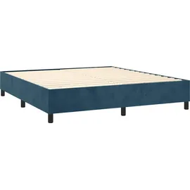 vidaXL Boxspringbett mit Matratze Dunkelblau 180x200 cm Samt