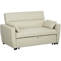 Homcom Schlafsofa, 2-Sitzer Sofa mit Schlaffunktion, Verstellbare Rückenlehne, Couch mit Kissen, Samtoptik, Schlafcouch für Wohnzimmer, Sofas & Couches, Schlafsofas