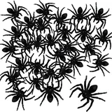 Milaloko 100 Stück Halloween Spooky Schwarze Plastik Spinnen, Witz Angst Realistische Mini Gefälschte Spinne für Halloween Party Dekorationen