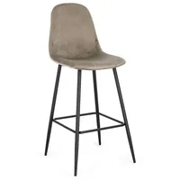 BIZZOTTO Barhocker New Irelia 2er- Set aus Samt, Taupe