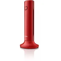 Philips M4501R/34 - Schnurloses Festnetztelefon, 1,6 Zoll (4,6 cm) Display, LCD-Display, Hintergrundbeleuchtung, integrierter Lautsprecher, Freisprecheinrichtung, HQ-Sound, dünn und kompakt, Rot