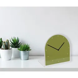 Tischuhr QUEENCE "Helene", grün, Tischuhren, Tisch, Uhr, modern, geräuschlos