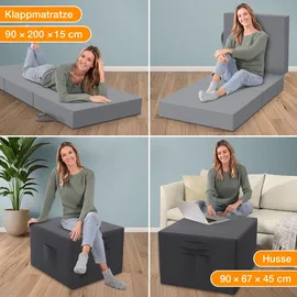 eloneo Klappmatratze 90 x 200 cm H2 Polyester