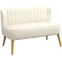 Homcom 2-Sitzer Stoffsofa Polstersofa Loungesofa breit Cremeweiß