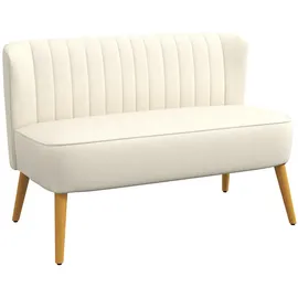 Homcom 2-Sitzer Stoffsofa Polstersofa Loungesofa breit Cremeweiß