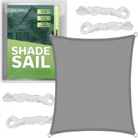 Krumad Sonnensegel Rechteckig 3x4 m Grau Sonnenschutz Wasserabweisendes UV