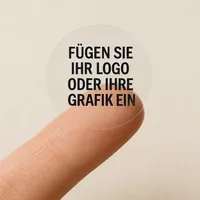 50 personalisierte Aufkleber mit Schrift, Logo oder Bild – transparente Aufkleber nach Maß für Unternehmen, Veranstaltungen oder persönlichen Gebrauch (Kreis)