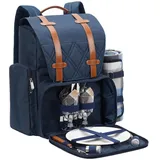 Picknickrucksack für 2 Personen mit großer isolierter Kühltasche, Picknickkorb-Set mit Weinbeutel, wasserdichte Picknickdecke & Besteck-Set, perfekt für Camping, Party, Hochzeitsgeschenk für Paare,
