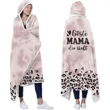 SUOPDH Geschenke für Mama - Decke mit ärmeln, Beste Mama zum Geburtstag, Weihnachten, Muttertag, Geburtstagsgeschenk Mutter von Tochter Sohn