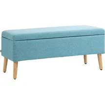 Homcom Sitzbank mit Stauraum Leinenoptik, Sitztruhe mit Holzbeine, Truhenbank für Wohnzimmer Schlafzimmer Flur 110 x 39 x 45 cm, Esszimmer, Bänke, Sitzbänke