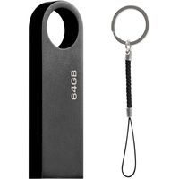 USB Stick 64gb, Mini Speicherstick 64 GB Wasserfest USB Flash Drive Lustig USB-Sticks 64GB für Schule Büro Auto PC Laptop (64GB Black)